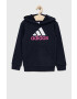 adidas Dětská mikina U BL 2 HOODIE tmavomodrá barva s kapucí s potiskem - Pepit.cz