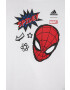 adidas Dětské bavlněné tričko x Marvel bílá barva s potiskem - Pepit.cz