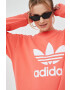 adidas Originals Bavlněná mikina HE9537 dámská oranžová barva s potiskem - Pepit.cz