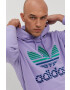 adidas Originals Bavlněná mikina pánská růžová barva s potiskem - Pepit.cz