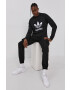 adidas Originals Bavlněná mikina H06651 pánská černá barva s potiskem H06651-BLK/WHT - Pepit.cz