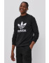 adidas Originals Bavlněná mikina H06651 pánská černá barva s potiskem H06651-BLK/WHT - Pepit.cz