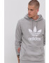 adidas Originals Bavlněná mikina HE9497 pánská tmavomodrá barva s potiskem - Pepit.cz