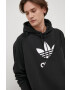 adidas Originals Bavlněná mikina HG6331 pánská černá barva s potiskem - Pepit.cz