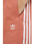 adidas Originals Bavlněné šortky dámské oranžová barva s aplikací high waist - Pepit.cz