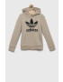 adidas Originals Dětská mikina TREFOIL béžová barva s kapucí s potiskem - Pepit.cz