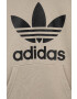 adidas Originals Dětská mikina TREFOIL béžová barva s kapucí s potiskem - Pepit.cz