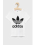 adidas Originals Dětské bavlněné tričko HE2191 zelená barva s potiskem - Pepit.cz