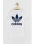 adidas Originals Dětské bavlněné tričko bílá barva s potiskem - Pepit.cz