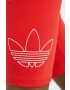 adidas Originals Kraťasy dámské červená barva s potiskem high waist - Pepit.cz