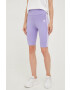 adidas Originals Kraťasy dámské fialová barva s aplikací high waist HE0408-LPURPL - Pepit.cz