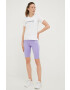 adidas Originals Kraťasy dámské fialová barva s aplikací high waist HE0408-LPURPL - Pepit.cz