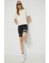 adidas Originals Kraťasy dámské černá barva s potiskem high waist - Pepit.cz