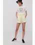 adidas Originals Kraťasy H56439 dámské žlutá barva hladké high waist - Pepit.cz