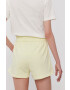 adidas Originals Kraťasy H56439 dámské žlutá barva hladké high waist - Pepit.cz