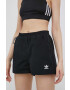 adidas Originals Kraťasy Adicolor HC0628 dámské červená barva hladké high waist - Pepit.cz