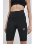 adidas Originals Kraťasy Adicolor HF7484 dámské černá barva hladké high waist - Pepit.cz