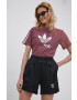 adidas Originals Kraťasy Adicolor HC7036 dámské černá barva hladké high waist HC7036-BLACK - Pepit.cz