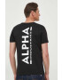 Alpha Industries Bavlněné tričko T 128507 03 černá barva s potiskem 128507.03-black - Pepit.cz