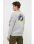 Alpha Industries Mikina Space Shuttle Sweater pánská šedá barva s potiskem 178307.17 - Pepit.cz