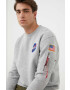 Alpha Industries Mikina Space Shuttle Sweater pánská šedá barva s potiskem 178307.17 - Pepit.cz