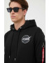 Alpha Industries Mikina x Nasa Dark Side Hoody pánská černá barva s kapucí s potiskem 108337.285 - Pepit.cz