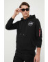 Alpha Industries Mikina x Nasa Dark Side Hoody pánská černá barva s kapucí s potiskem 108337.285 - Pepit.cz