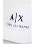 Armani Exchange Čepice bílá barva s aplikací - Pepit.cz