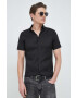 Armani Exchange Košile pánská béžová barva slim s límečkem button-down - Pepit.cz