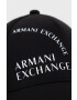 Armani Exchange Čepice černá barva s potiskem - Pepit.cz