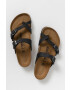 Birkenstock Kožené pantofle dámské černá barva na plochém podpatku 171481-Schwarz - Pepit.cz