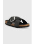 Birkenstock Kožené pantofle Siena Big Buckle dámské černá barva 1020156 - Pepit.cz