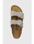 Birkenstock Kožené pantofle Arizona Big Buckle dámské šedá barva - Pepit.cz