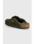 Birkenstock Semišové pantofle Boston dámské zelená barva 1025667 - Pepit.cz