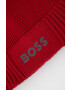 Boss Green Čepice z vlněné směsi BOSS Boss Athleisure červená barva - Pepit.cz