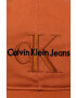 Calvin Klein Jeans Bavlněná baseballová čepice oranžová barva s aplikací - Pepit.cz