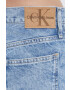 Calvin Klein Jeans Džínové šortky dámské hladké high waist - Pepit.cz