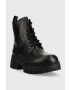 Calvin Klein Jeans Kožené workery Chunky Combat Laceup Boot dámské černá barva na plochém podpatku - Pepit.cz