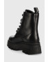 Calvin Klein Jeans Kožené workery Chunky Combat Laceup Boot dámské černá barva na plochém podpatku - Pepit.cz