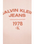 Calvin Klein Jeans Mikina dámská růžová barva s potiskem - Pepit.cz