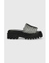 Calvin Klein Jeans Pantofle TOOTHY COMBAT SANDAL OVER MESH dámské černá barva na platformě YW0YW00950 - Pepit.cz