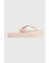 Calvin Klein Jeans Žabky FLATFORM FLIPFLOP dámské růžová barva na platformě YW0YW00993 - Pepit.cz