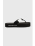 Calvin Klein Jeans Žabky FLATFORM FLIPFLOP dámské černá barva na platformě YW0YW00993 - Pepit.cz