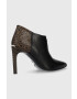 Calvin Klein Kožené kotníkové boty Essential Ankle Bootie 90 dámské černá barva na podpatku - Pepit.cz