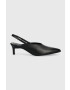 Calvin Klein Kožené lodičky HW0HW01345 GEO STIL SLINGBACK PUMP 50 černá barva s odkrytou patou - Pepit.cz