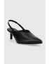 Calvin Klein Kožené lodičky HW0HW01345 GEO STIL SLINGBACK PUMP 50 černá barva s odkrytou patou - Pepit.cz