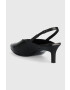 Calvin Klein Kožené lodičky HW0HW01345 GEO STIL SLINGBACK PUMP 50 černá barva s odkrytou patou - Pepit.cz