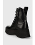 Calvin Klein Kožené workery PITCHED COMBAT BOOT dámské černá barva na platformě HW0HW01599 - Pepit.cz