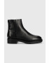 Calvin Klein Nízké kozačky Rubber Sole Ankle Boot dámské černá barva na plochém podpatku - Pepit.cz