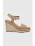 Calvin Klein Sandály WEDGE 70HH - HE dámské béžová barva na klínku HW0HW01499 - Pepit.cz